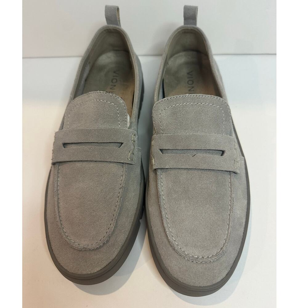 Vionic Uptown Suede Loafers Women’s Size 9 Gray Slip On Comfort Shoes Orthotic - Picture 3 of 9